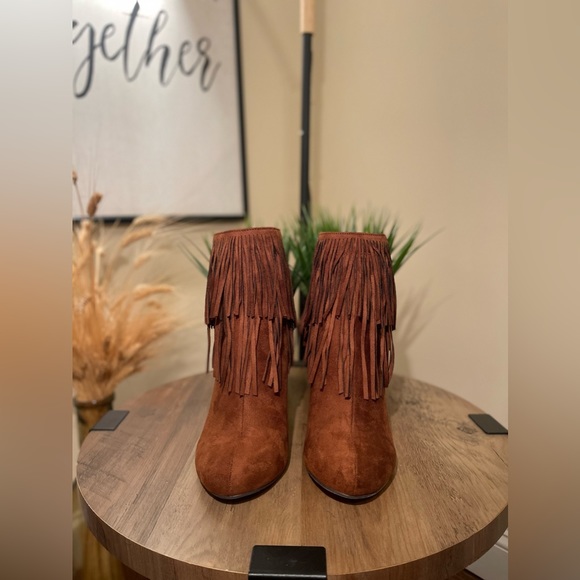 Cognac Melvins 8 Size Suede Brown Bootie - Picture 3 of 9
